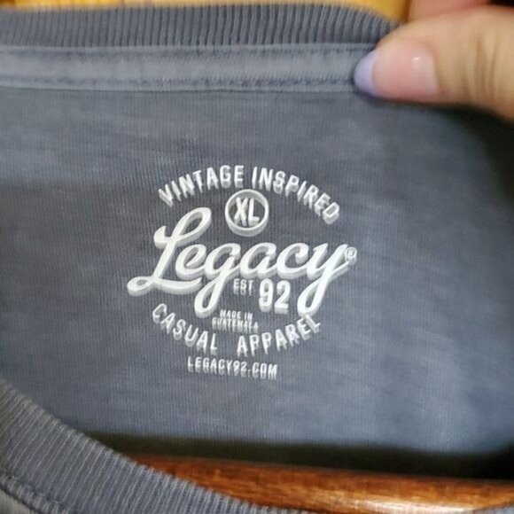 Legacy Vintage Inspired Graphic WISCONSIN USA Long Sleeve Sz XL T-shirt w Pocket - Picture 2 of 13